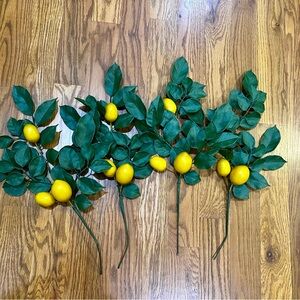 NWOT Set/4 Artificial Salal Leaf Lemon Branches